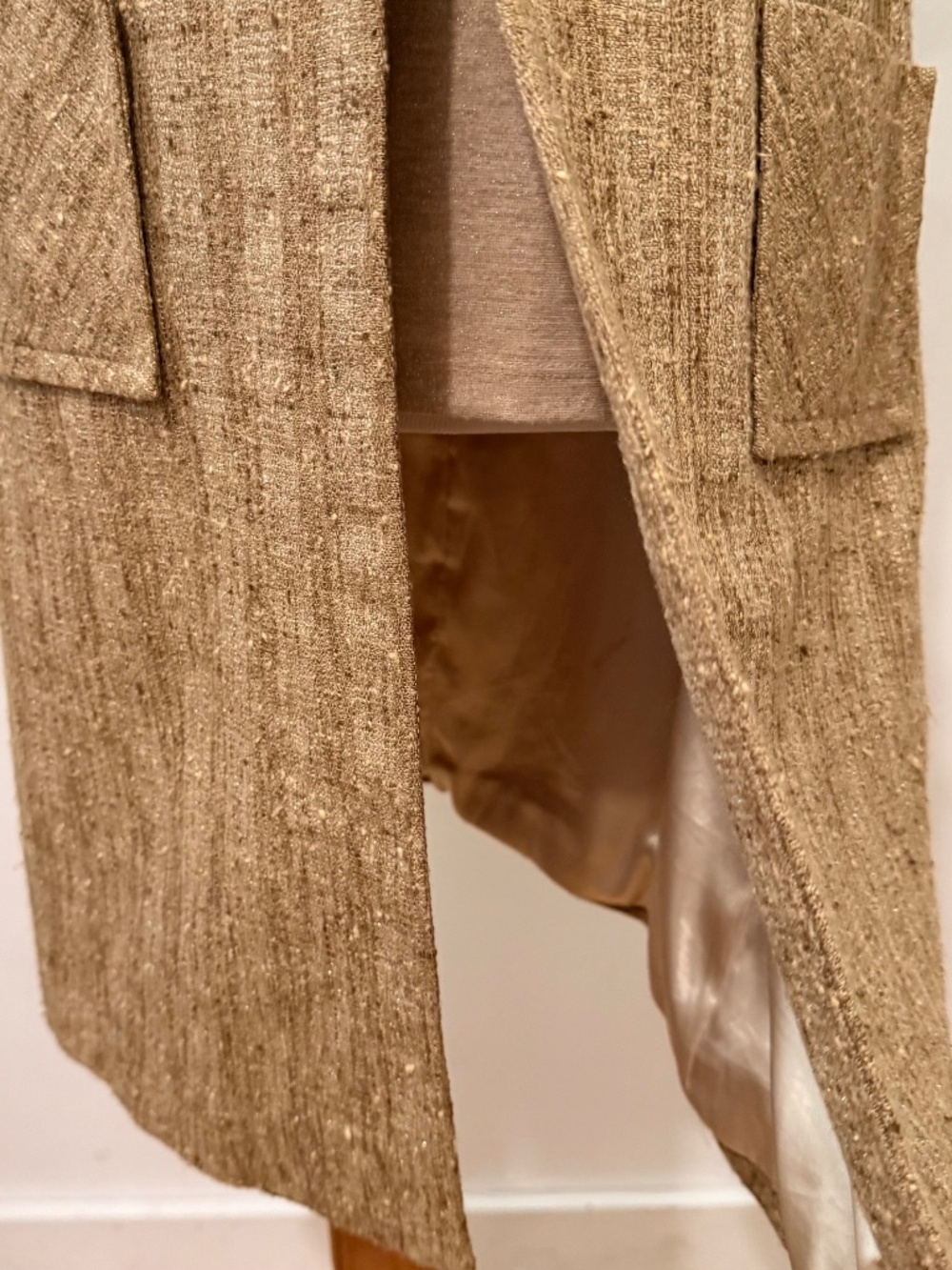 So Jackie O VTG, "Original Milly of New York" Duster w/ Gold Flecked Tweed, SZ 4 - Picture 8 of 11